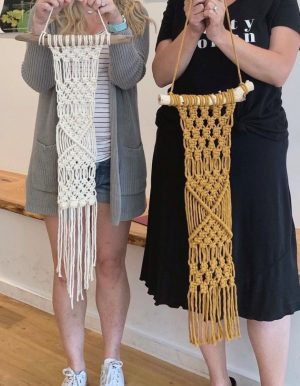 Students Holding Macrame Wall Hanging